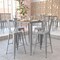 Flash Furniture 31.5 SQ Bar Top Table Brown Poly Top/Silver Frame JJ-T14619H-80-BRSL-GG - alternate 3